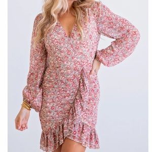Karlie Brand floral wrap ruffle dress